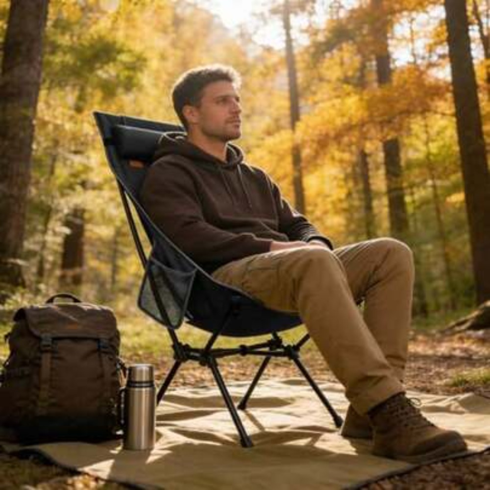 Fishing Backpack - Sedia da campeggio pieghevole ultraleggera con