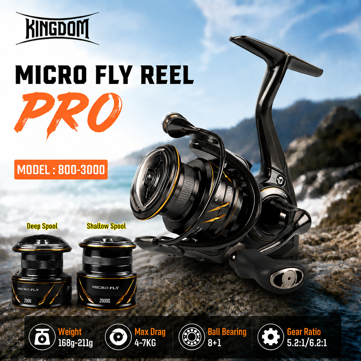 Shimano Reel Stradic - Mulinello da Pesca Spinning Kingdom Micro